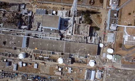 An aerial view of damage to the Fukushima nuclear power plant after an earthquake and tsunami knocked out the cooling systems in March 2011. Photograph: HO/AFP/Getty Images