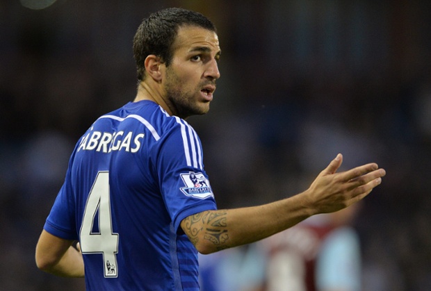 Cesc Fabregas has had an excellent first half on his Chelsea debut.