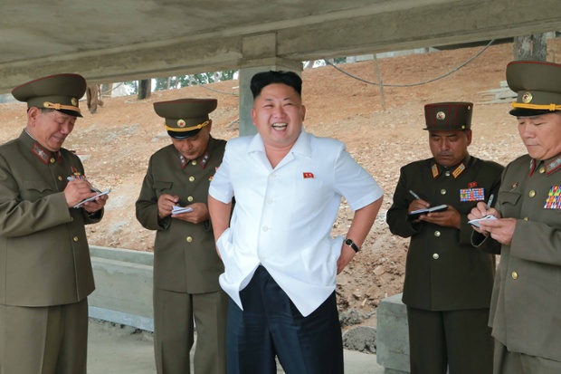 Top leader of the Democratic People's Republic of Korea (DPRK) Kim Jong Un gives field guidance to the construction site of the Yonphung Rest Home for Scientists in Pyongyang, North Korea.