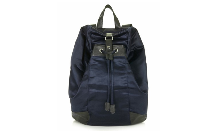 10 of the best rucksacks: 10 of the best rucksacks - navy satin backpack by Topshop