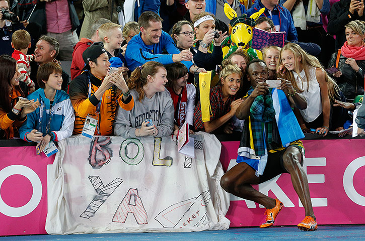 Usain Bolt by Tom Jenkins: Usain Bolt takes a selfie