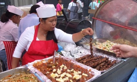 filipino barbecue food stall at the notting hill carnival