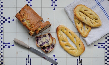 A blueberry loaf and fougasses....