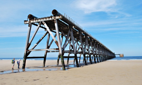 Chris Moss, on the left, at Steetly Pier on North Sands beach