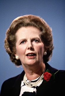 Margaret Thatcher in Bournemouth, Dorset in 1986