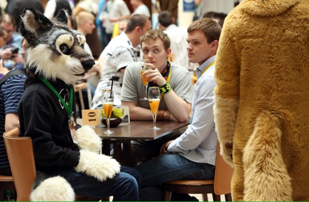 Berlin, Germany: Furry enthusiasts attend the Eurofurence. Furry fandom refers to a subculture whose followers express an interest in anthropomorphic - half-human, half-animal, creatures in artistic contexts.
