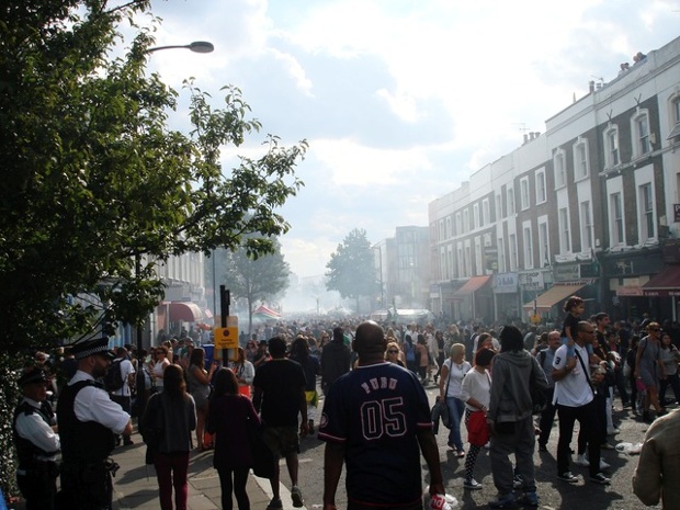 people walking down golborne road