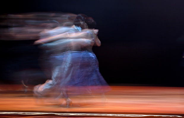 A couple competes during  the Tango World Championship Salon category final in Buenos Aires, Argentina