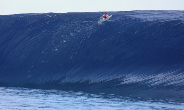Australia's Kai Otton is seen on the line up during the finale the Billabong Pro Tahiti surf event
