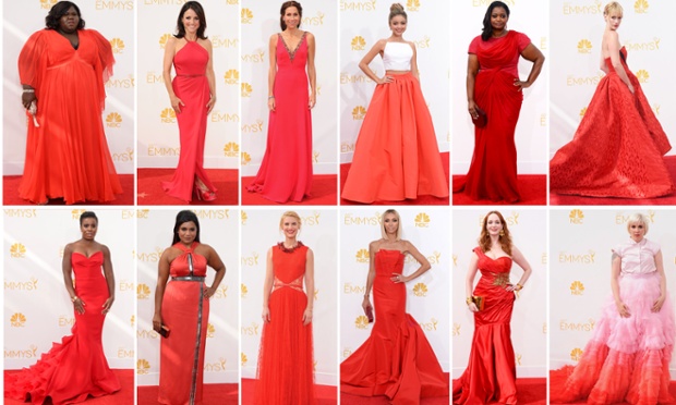 Scarlett is the new black - at the Emmys television awards actors took the red carpet literally