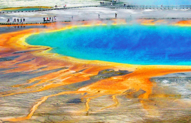 The Grand Prismatic Spring in Yellowstone National Park