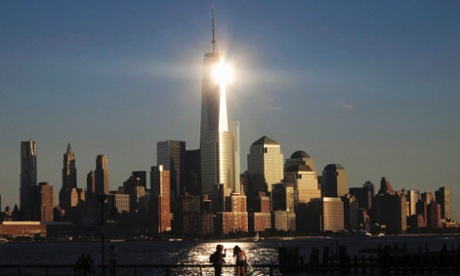 One World Trade Center as seen from Hoboken, New Jersey.