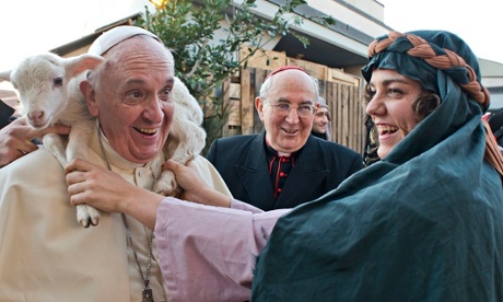 MDG Pope Francis with a lamb