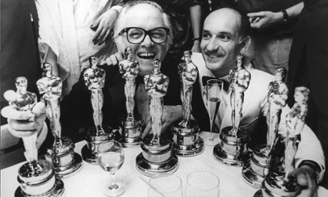 Attenborough and Kingsley with their Oscars for Gandhi