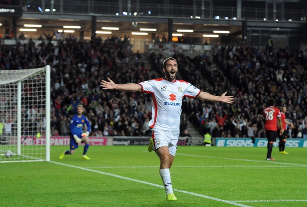 Will Grigg has every reason to be chuffed, that was a fabulous finish.