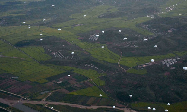 Paratroopers of the Korean people’s army during a trill in North Korea