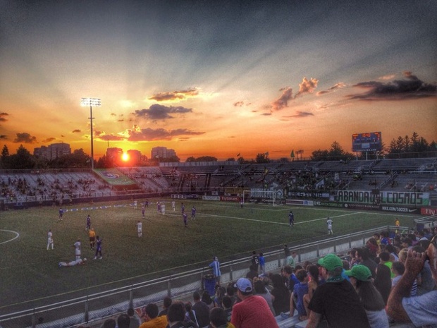 'Sun setting over Long Island, New York (5/8/14)'