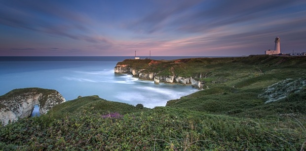 'A long exposure of Selwicks Bay, Flamborough at Dusk: Taken just before sunset on a beautiful evening at Flamborough Head.'