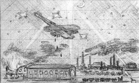 Sketch of plane, WW1. 