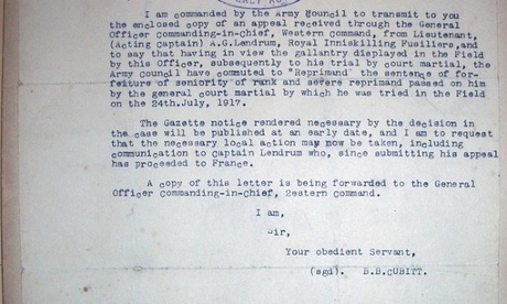 My Great Uncle was ordered to execute one of his own men. He refused: Because of this, Captain Alan Lendrum of the Royal Inniskilling Fusiliers was courtmartialed and demoted. 