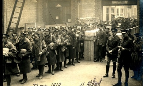 Home at last 1919: My Grandfather Lt Alfred Farnan, who served with the 5th Btln Machine Gun Corps returning to Dover early 1919. He is the officer on the right with a cigarette.