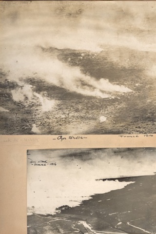 Somme Gas Attack France 1916: My Grandfather was in the air on that day with the RAF. This is page one of an album of aerial photos he collected while in action there. 2nd Lieutenant E.J.Watkins. 