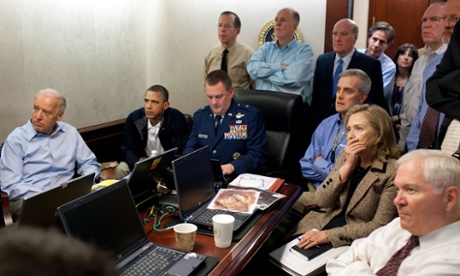 Barack Obama in control room of US operation to capture Osama bin Laden.