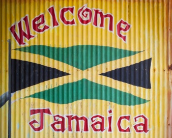 Colorful roadside mural, Jamaica