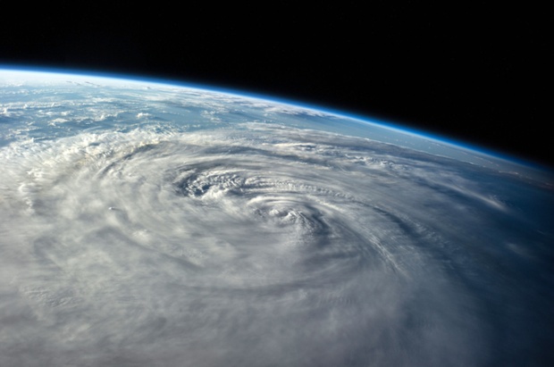 An image from the International Space Station 225 miles above Earth shows Typhoon Halong as it moves towards southern Japan