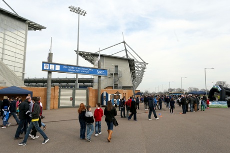A view of fans outside the Weston Homes Community Stadium.