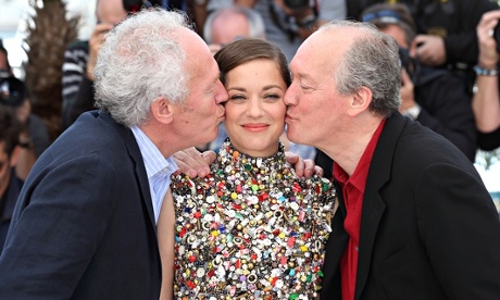 Jean-Pierre and Luc Dardenne with Marion Cotillard at the Cannes film festival