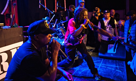 Chuck D and Flavor Flav in action at Metropolis Studios, London.