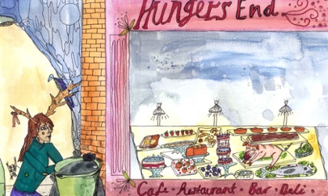 Drawing of hungry child 