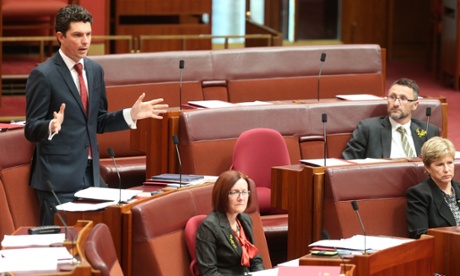 Greens senator Scott Ludlum speaks to a motion.