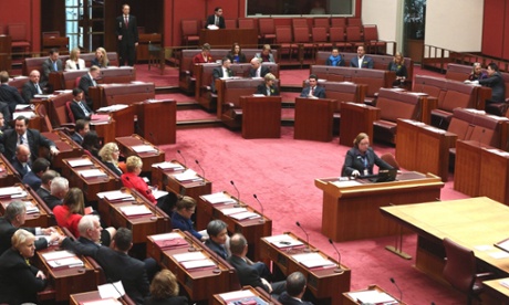 Division on a motion in the senate to suspend standing orders and debate Australia's response to the crisis unfolding in Iraq 2014.