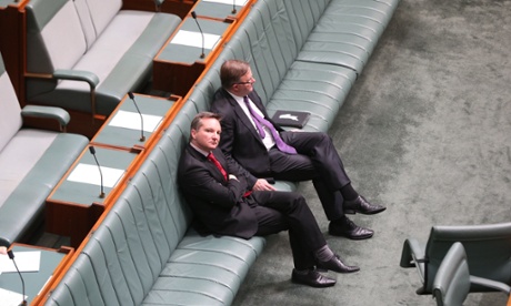 Chris Bowen and Anthony Albanese during a bi-partisan debate in the House of Representatives urging the government to recognise the minorities in Iraq.