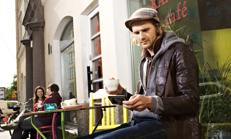 man in coffee shop in Helsinki