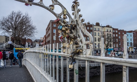 Love locks on the Ha'penny bridge, Dublin
