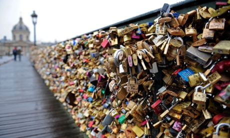 Love locks on the Pont Des Arts, Paris.