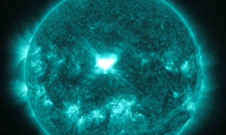 A solar flare in the middle of the sun on 10 September.