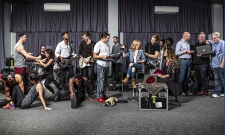 Kylie Minogue’s tour team, photographed earlier this month in their south London rehearsal space