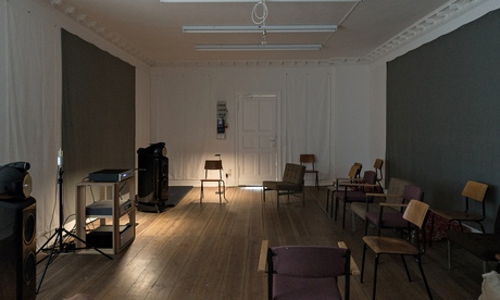 The playback room at Wolfgang Tillmans' gallery in Berlin, Between Bridges