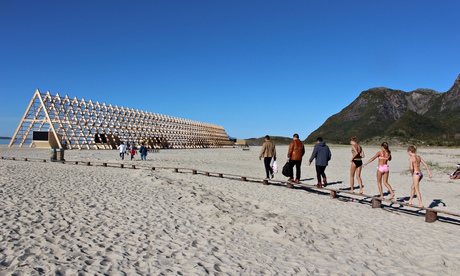 Arctic sunshine beams down on the SALT festival site and the biggest of its archite