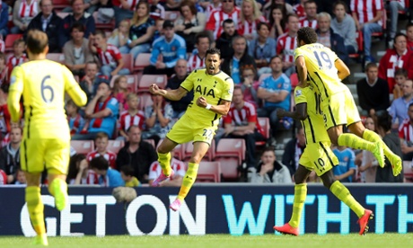 Nacer Chadli puts Spurs ahead.