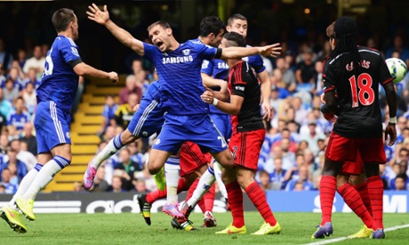 Diego Costa equalises for Chelsea against Swansea.