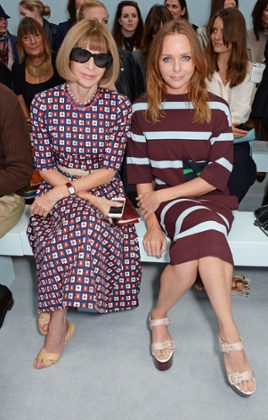 Anna Wintour (L) and Stella McCartney attend the Hunter Original SS 2015 catwalk show at on September 13, 2014 in London, England