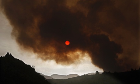 wildfire forest fire in Tenerife