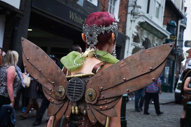 Steampunks wear a variety of intricate costumes and can be seen on the streets of Lincoln throughout the weekend