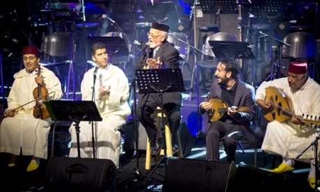Rabbi Haim Louk with Chabab Andalus at the Jerusalem Sacred Music festival. Photograph: Noam Chojnowski