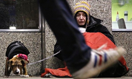 A homeless woman in London